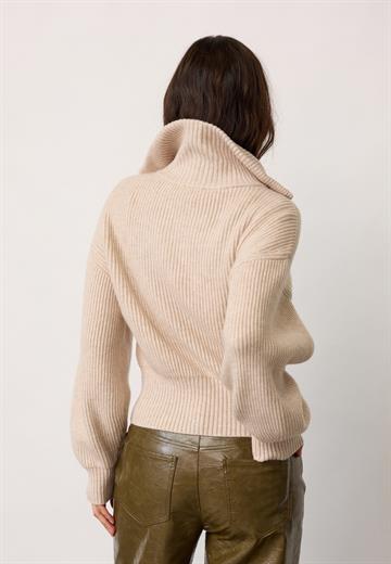Co\' Couture - Row Zip Knit Cardigan - Creme